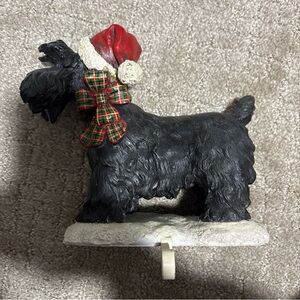 Adorable Vintage Scotty Dog Christmas Stocking Hanger Resin RARE Scottish
